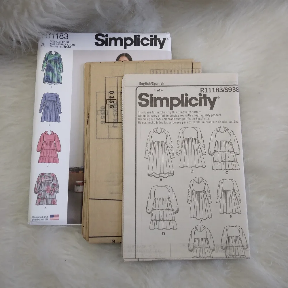 SIMPLICITY R11183 Sz XS-XL Misses' Sweatshirt Dresses In Variarions EASY
